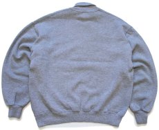 画像2: 90s USA製 JERZEES 無地 タートルネック スウェット 杢グレー L★ブランク (2)
