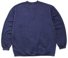画像2: 90s USA製 Leeリー 無地 ヘンリーネック スウェット ナス紺 L★ブランク (2)