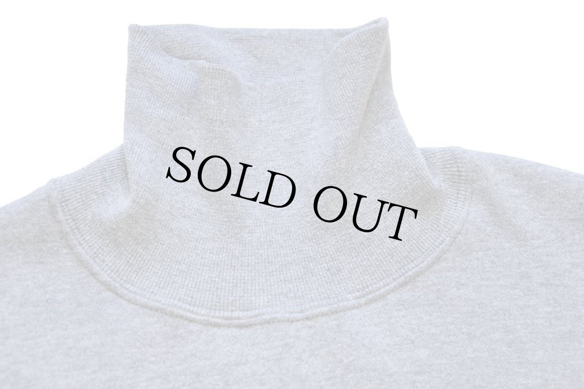 画像4: 90s USA製 JERZEES 無地 タートルネック スウェット 杢グレー L★ブランク (4)