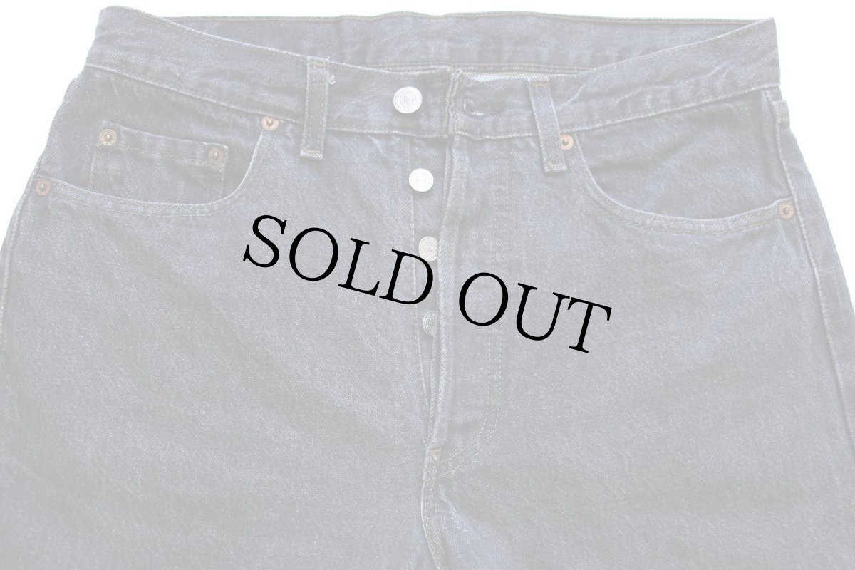 画像4: 80s 英国製 Levi'sリーバイス 501 先染め ブラック デニムパンツ w33★ユーロ (4)