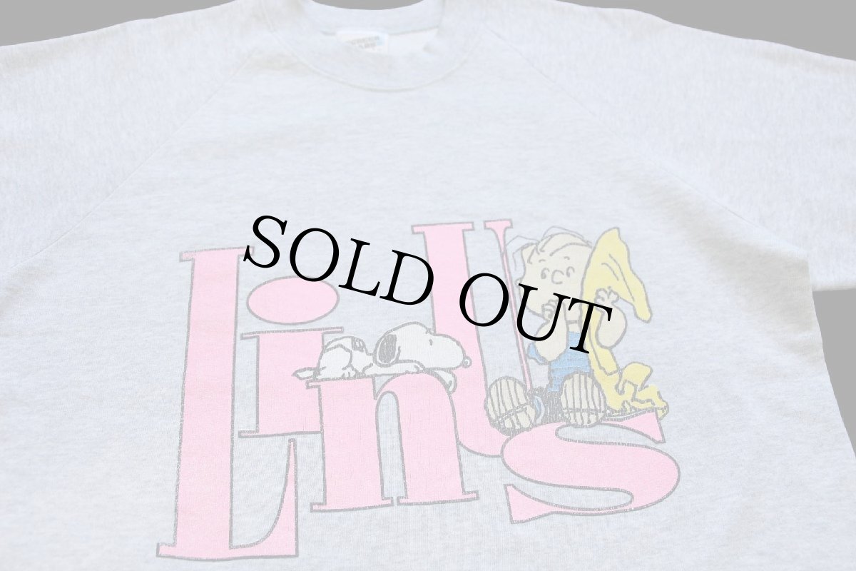 画像3: 80s アイルランド製 Linus ライナス スヌーピー スウェット 杢グレー M (3)