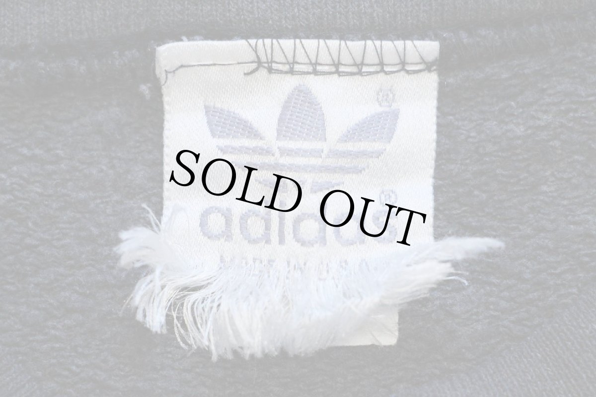 画像4: 80s USA製 adidasアディダス トレフォイル ビッグロゴ ひび割れプリント スウェット 黒 フェード (4)