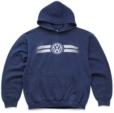 画像1: VOLKSWAGENフォルクスワーゲン ロゴ スウェットパーカー 紺 M★フーディー (1)