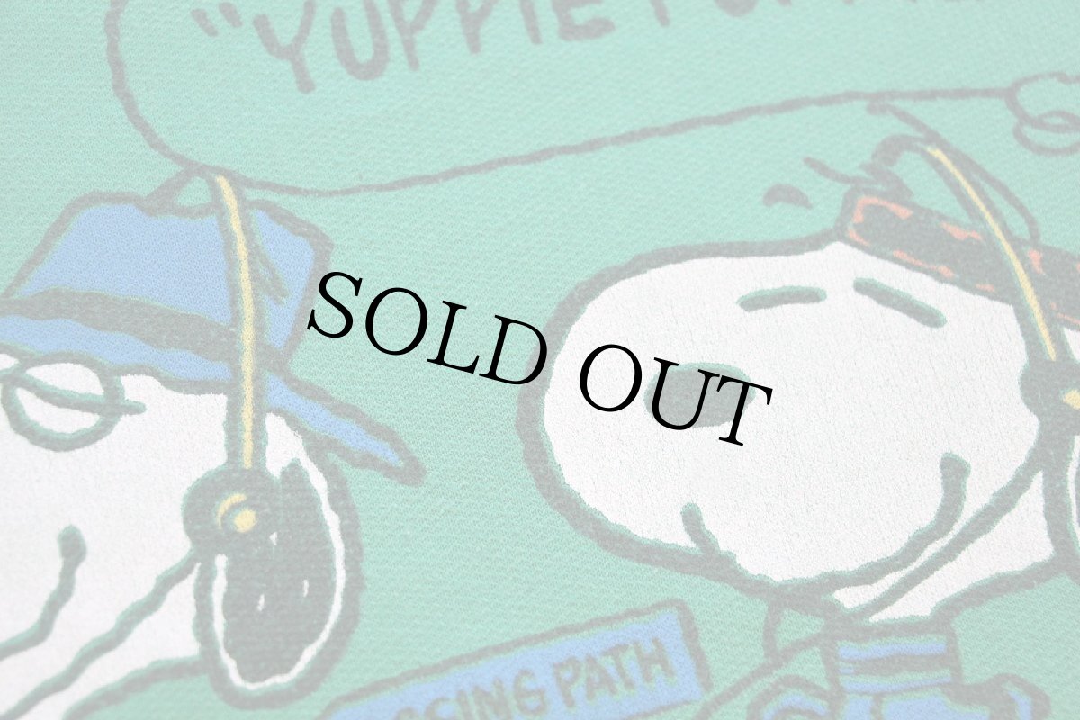画像3: 80s SNOOPY スヌーピー YUPPIE PUPPIES JOGGINS PATH スウェットパーカー 緑 (3)