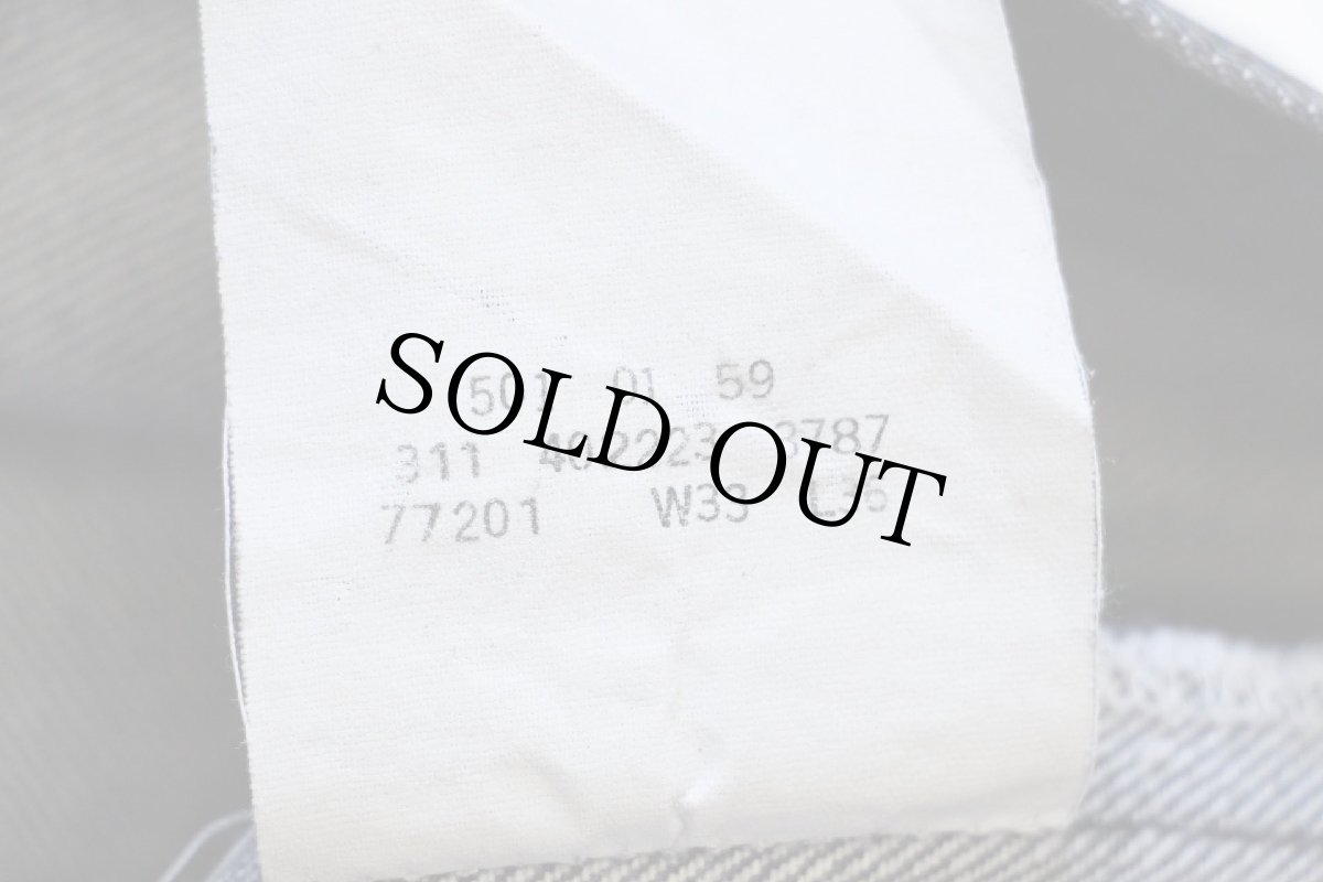 画像7: 80s 英国製 Levi'sリーバイス 501 先染め ブラック デニムパンツ w33★ユーロ (7)