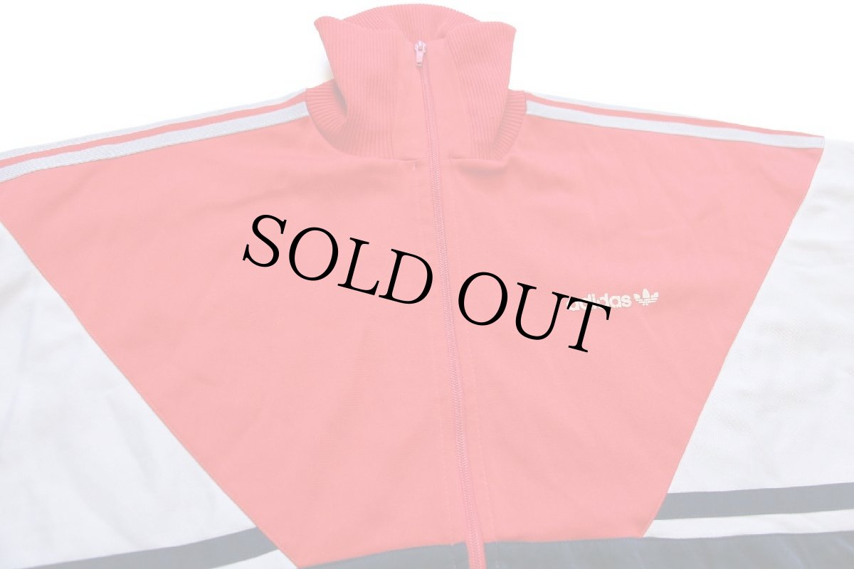 画像3: 70s フランス製 adidasアディダス VENTEX トレフォイル ハイネック マルチカラー トラックジャケット 赤 M★ジャージ (3)