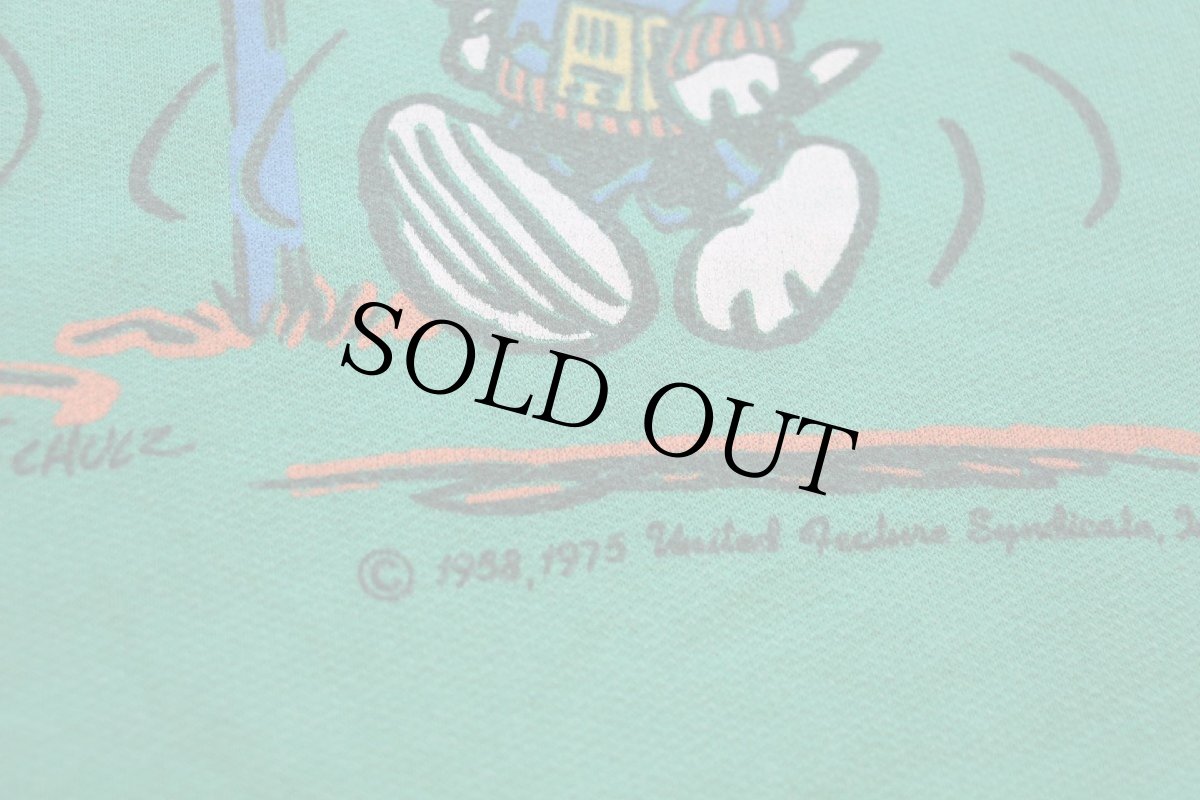 画像4: 80s SNOOPY スヌーピー YUPPIE PUPPIES JOGGINS PATH スウェットパーカー 緑 (4)