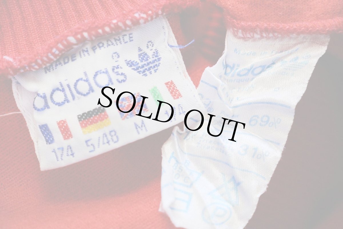 画像4: 70s フランス製 adidasアディダス VENTEX トレフォイル ハイネック マルチカラー トラックジャケット 赤 M★ジャージ (4)