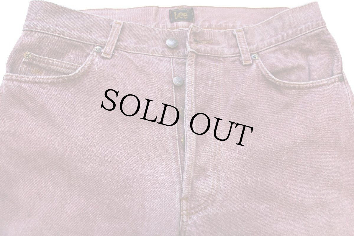 画像4: 90s Leeリー 先染め カラーデニムパンツ 小豆色 w32★ユーロ (4)