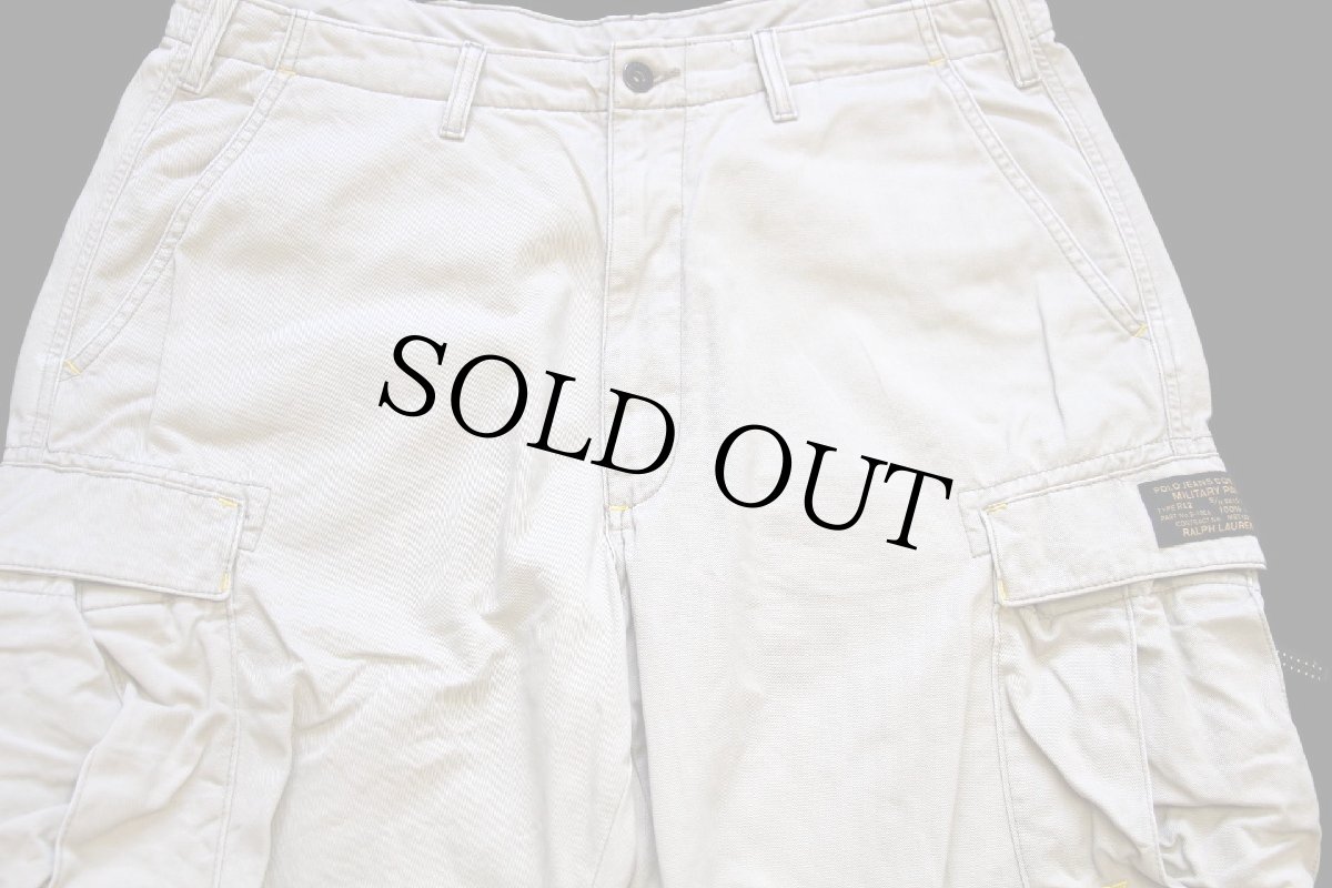 画像4: 00s メキシコ製 POLO JEANSポロ ジーンズ ラルフローレン コットン カーゴパンツ グレーベージュ w37 (4)