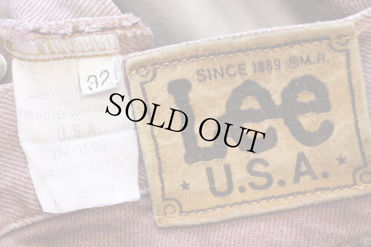 画像6: 90s Leeリー 先染め カラーデニムパンツ 小豆色 w32★ユーロ (6)