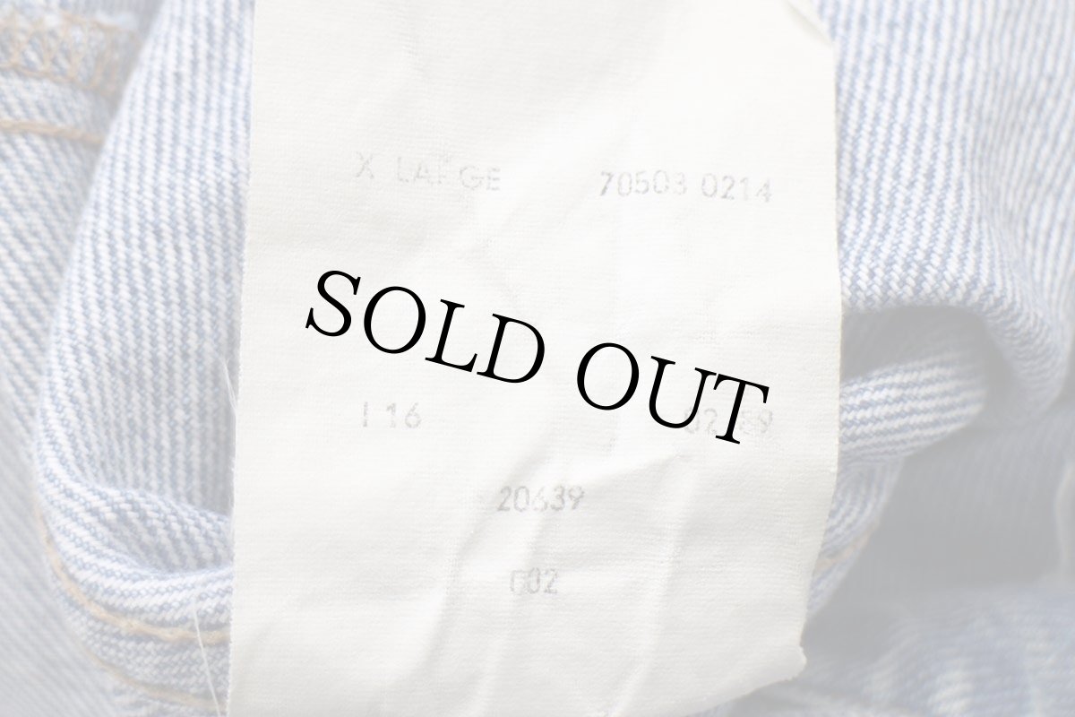 画像5: 80s イタリア製 Levi'sリーバイス 70503 ダメージ デニムジャケット 4ポケット XL★B ユーロ (5)