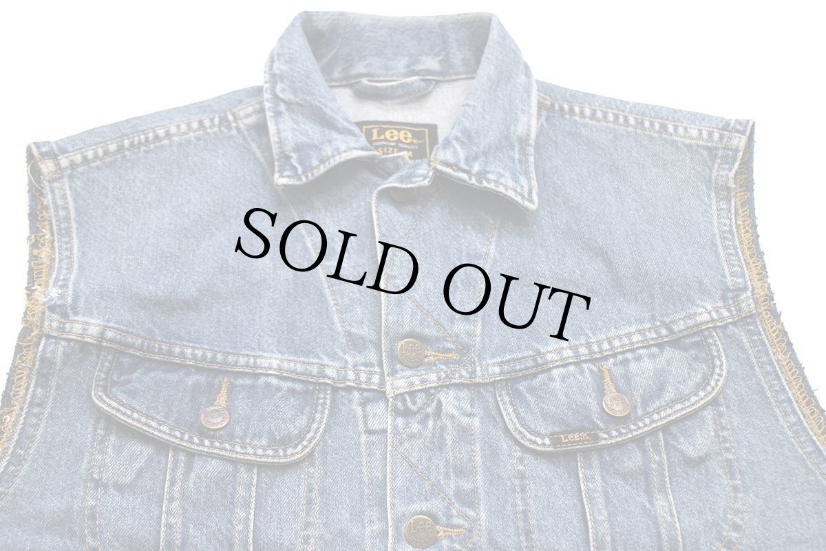 画像3: Leeリー RIDER JACKET カットオフ デニムベスト 4ポケット M★ユーロ (3)