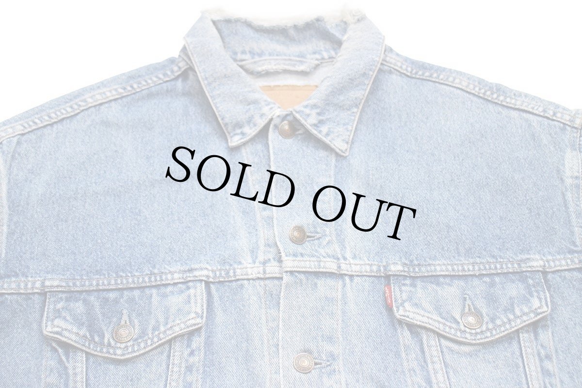 画像3: 80s イタリア製 Levi'sリーバイス 70503 ダメージ デニムジャケット 4ポケット XL★B ユーロ (3)
