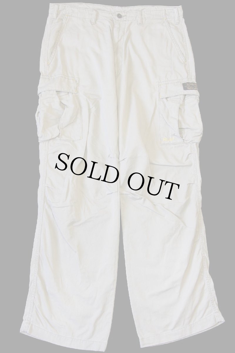 画像2: 00s メキシコ製 POLO JEANSポロ ジーンズ ラルフローレン コットン カーゴパンツ グレーベージュ w37 (2)