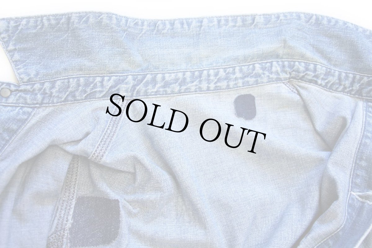 画像6: 60s UNKNOWN ダメージ インディゴ デニム カバーオール (6)