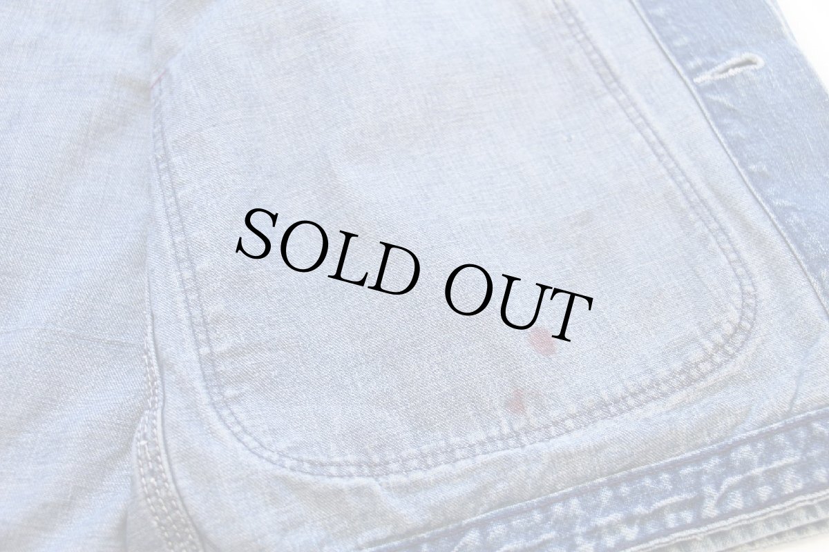 画像7: 60s UNKNOWN ダメージ インディゴ デニム カバーオール (7)