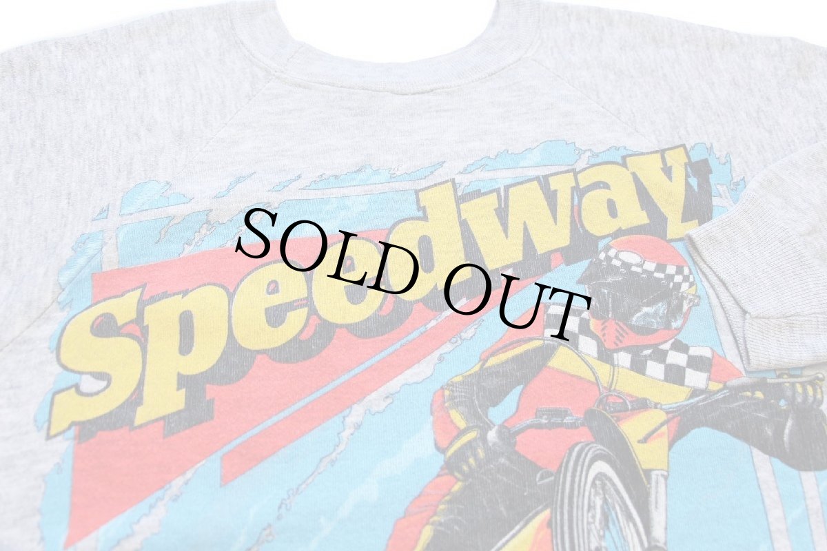 画像3: 80s Speedway ダートトラックレース 両面プリント スウェット 杢グレー (3)