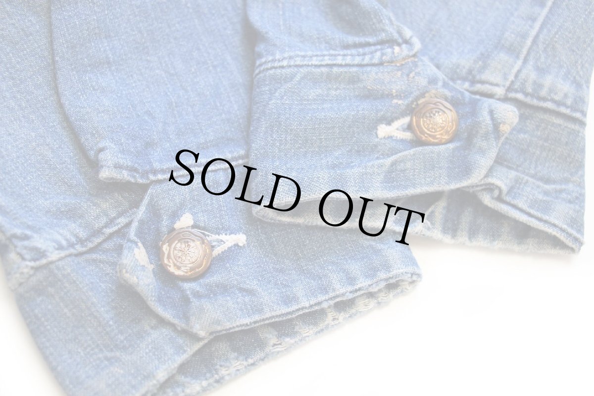 画像7: 70s Wranglerラングラー ペンキ飛び インディゴ デニム カバーオール 40 (7)