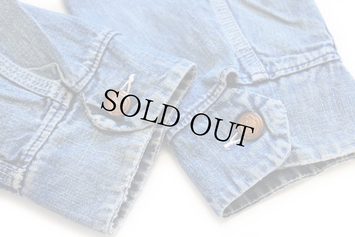 画像5: 60s UNKNOWN ダメージ インディゴ デニム カバーオール (5)