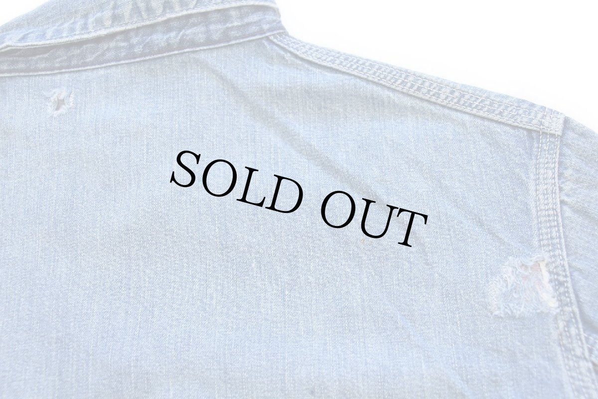 画像8: 60s UNKNOWN ダメージ インディゴ デニム カバーオール (8)