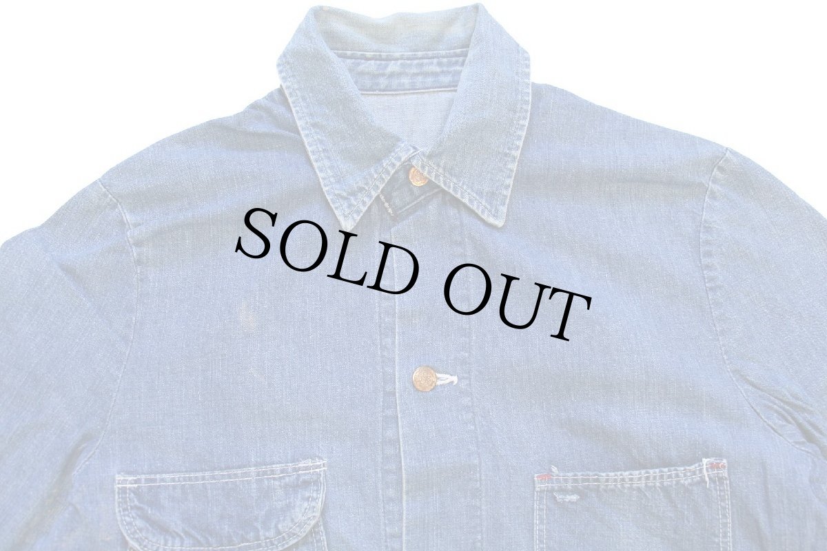 画像3: 70s Wranglerラングラー ペンキ飛び インディゴ デニム カバーオール 40 (3)