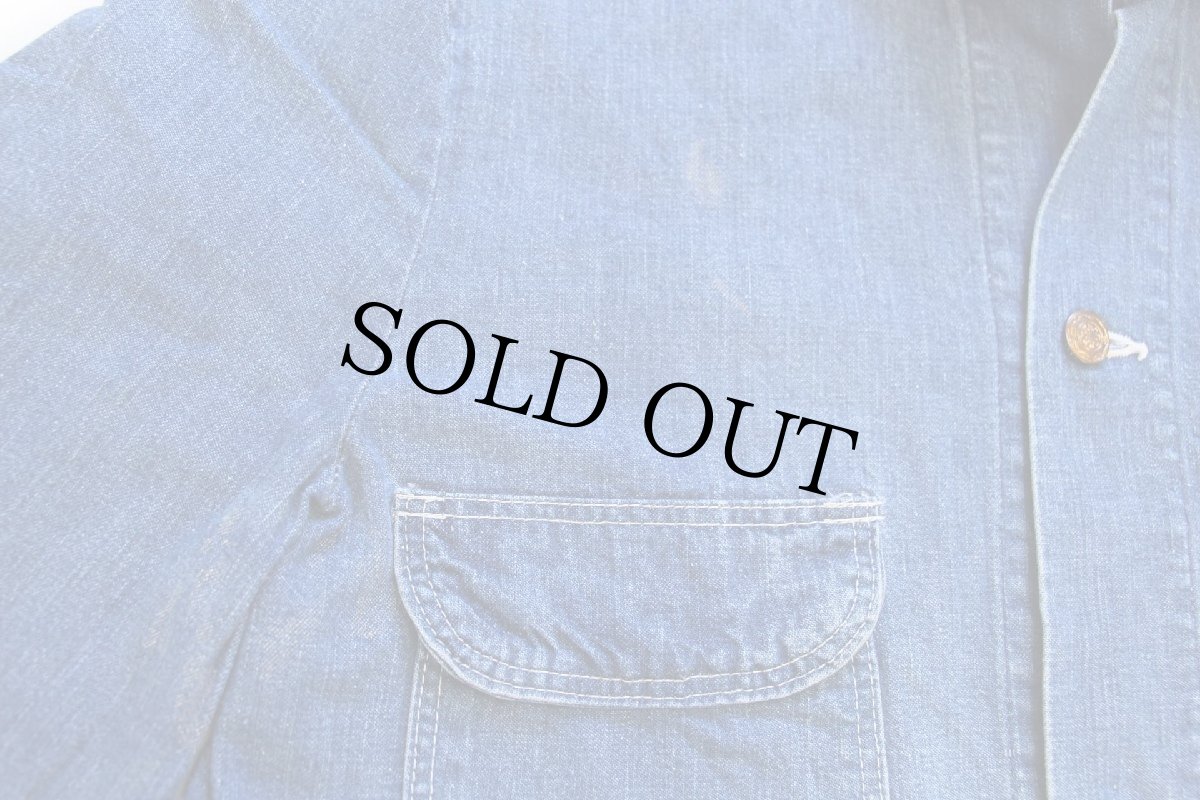 画像6: 70s Wranglerラングラー ペンキ飛び インディゴ デニム カバーオール 40 (6)