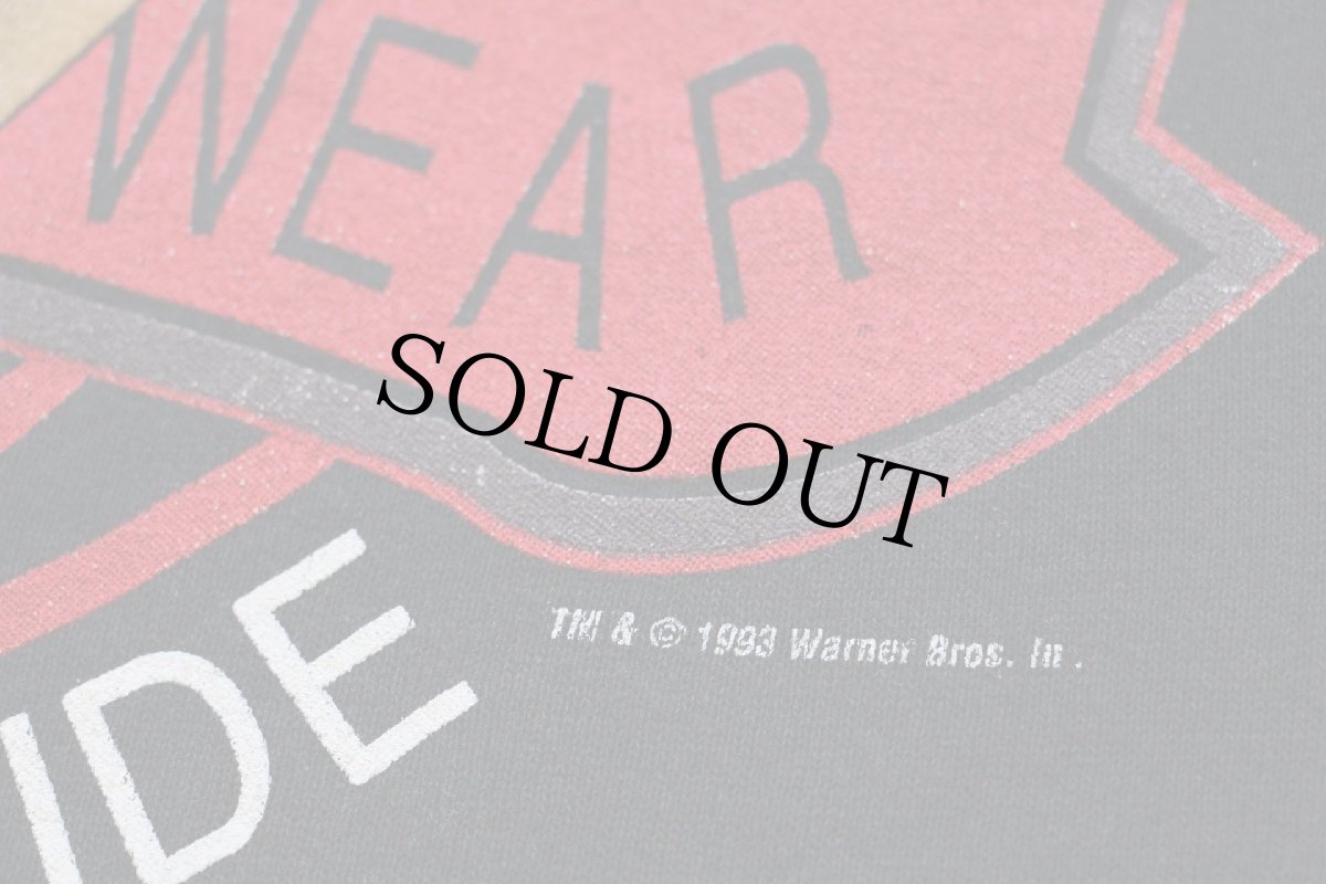 画像4: 90s USA製 Warner Bros LOONEY TUNES TASMANIAN DEVIL タズマニアンデビル スウェット 黒 XL (4)