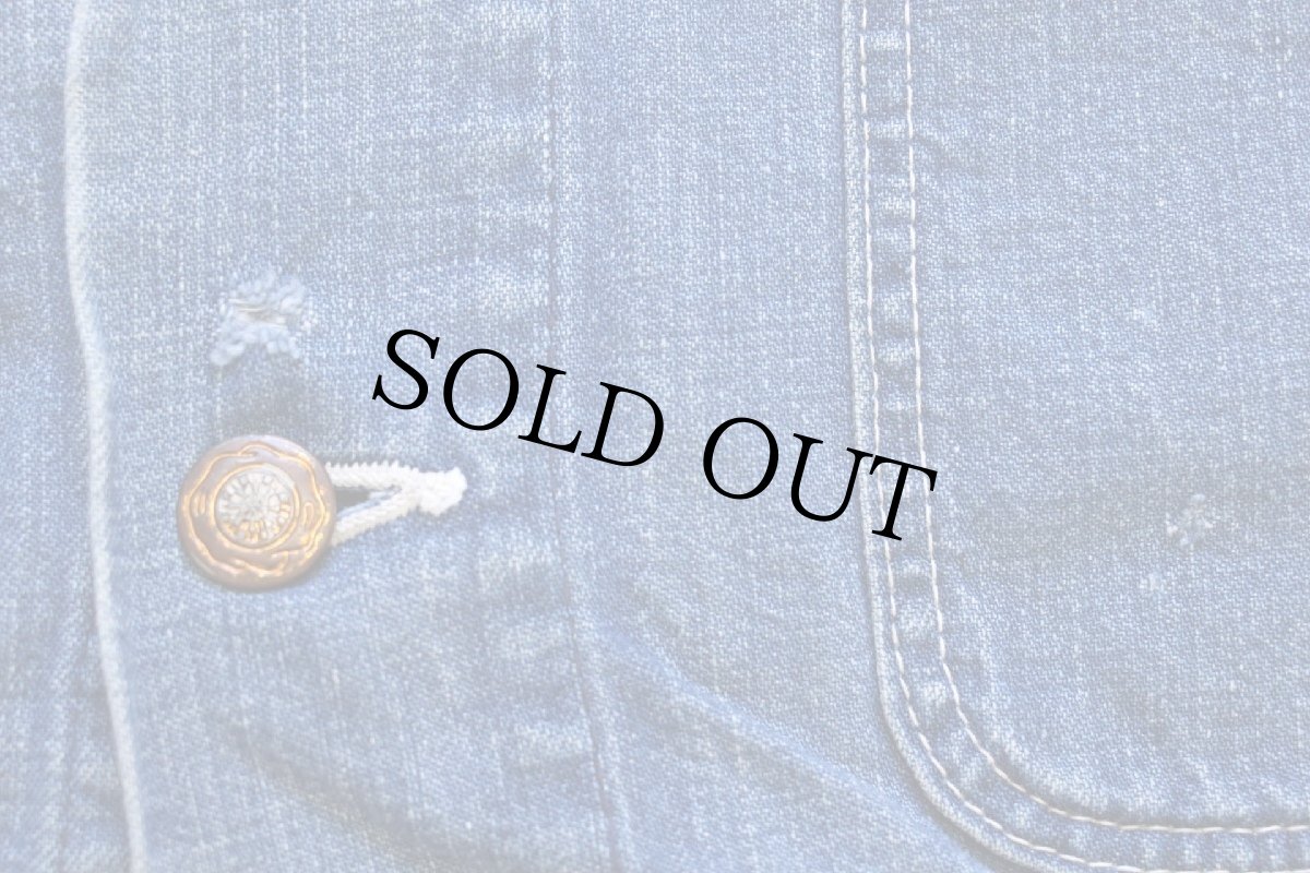 画像8: 70s Wranglerラングラー ペンキ飛び インディゴ デニム カバーオール 40 (8)