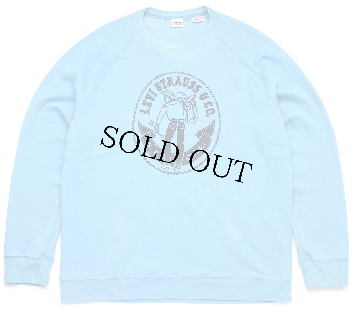 画像1: USA製 Levi'sリーバイス サドルマン スウェット 水色 XL (1)