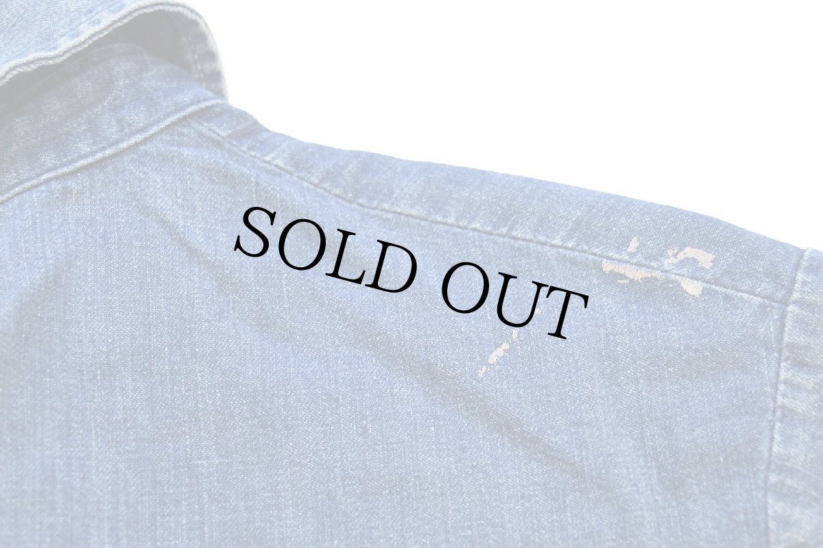 画像9: 70s Wranglerラングラー ペンキ飛び インディゴ デニム カバーオール 40 (9)