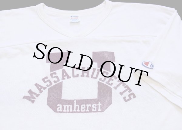 80s USA製 Championチャンピオン MASSACHUSETTS Vネック コットン