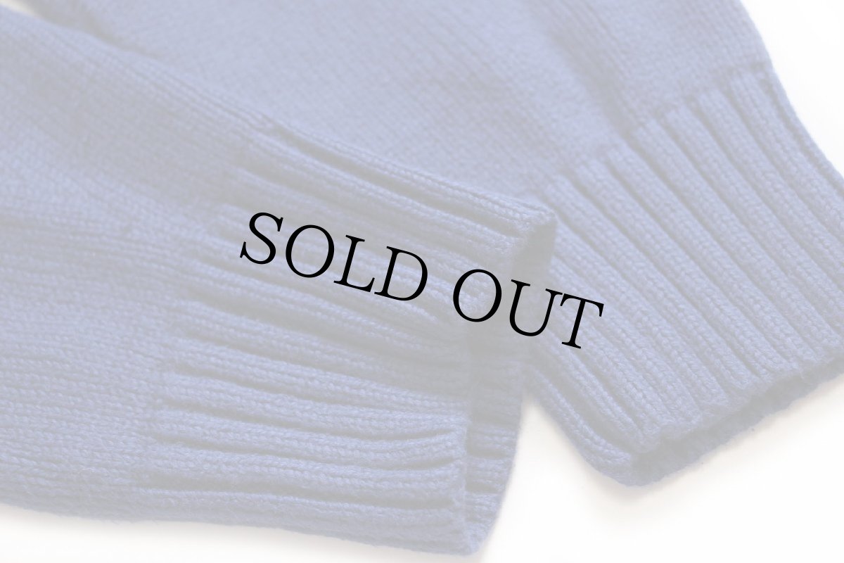 画像6: 00s ポロ ラルフローレン ワンポイント ハイネック フルジップ コットンニット セーター 濃青 M (6)