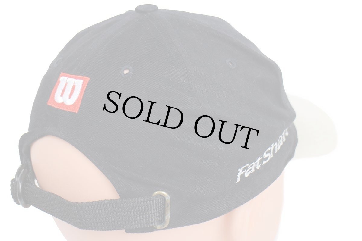 画像4: Wilsonウィルソン TITANIUM Staff Fat Shaft ロゴ刺繍 ツートン 切り替え コットンキャップ 黒×ベージュ (4)