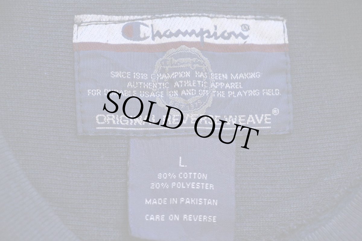 画像5: 00s Championチャンピオン UCLA 1919 二段中抜きプリント リバースウィーブ スウェット 紺 L (5)