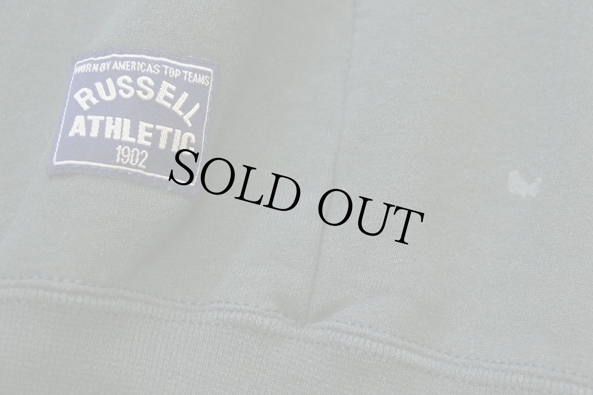 画像5: 90s USA製 RUSSELLラッセル 無地 ハイネック ハーフジップ スウェット 深緑 XL★ブランク (5)