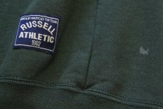 画像5: 90s USA製 RUSSELLラッセル 無地 ハイネック ハーフジップ スウェット 深緑 XL★ブランク (5)