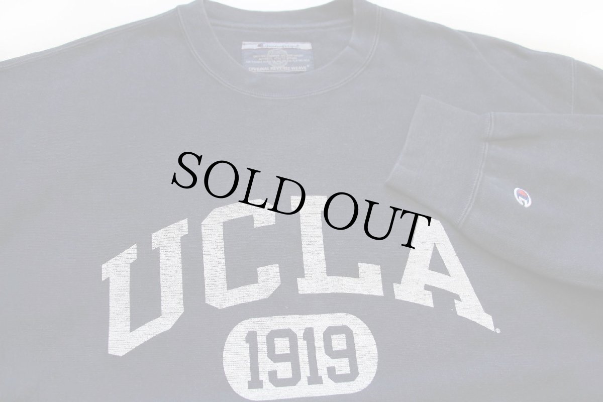 画像3: 00s Championチャンピオン UCLA 1919 二段中抜きプリント リバースウィーブ スウェット 紺 L (3)