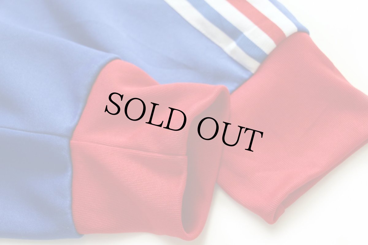 画像6: 00s adidasアディダス トレフォイル FIFA W杯 フランス代表 FFF ロゴ刺繍 ツートン ハイネック トラックジャケット 青×赤 L★ジャージ (6)