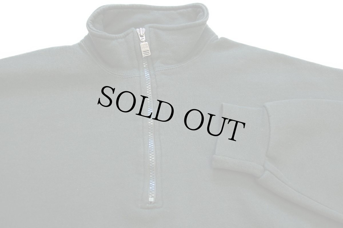 画像3: 90s USA製 RUSSELLラッセル 無地 ハイネック ハーフジップ スウェット 深緑 XL★ブランク (3)