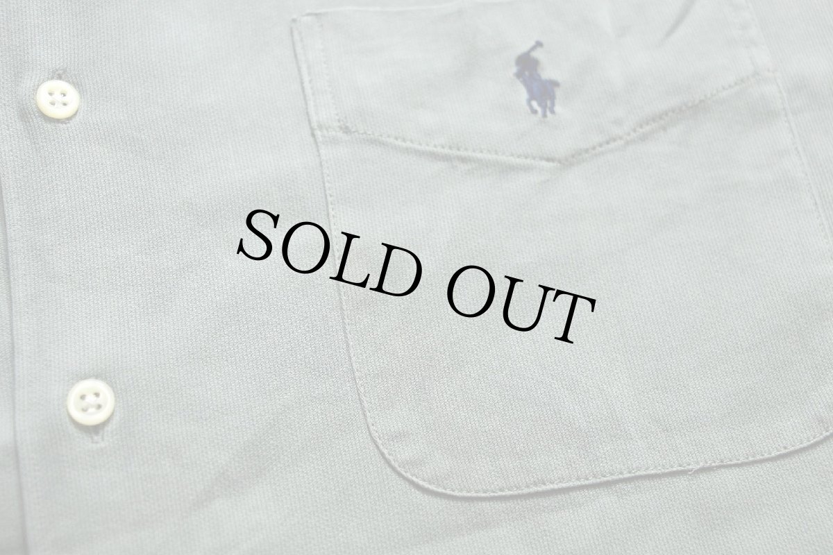 画像5: 00s ポロ ラルフローレン MARLOWE ワンポイント ポケット付き シルク×コットンシャツ グリーングレー XL (5)