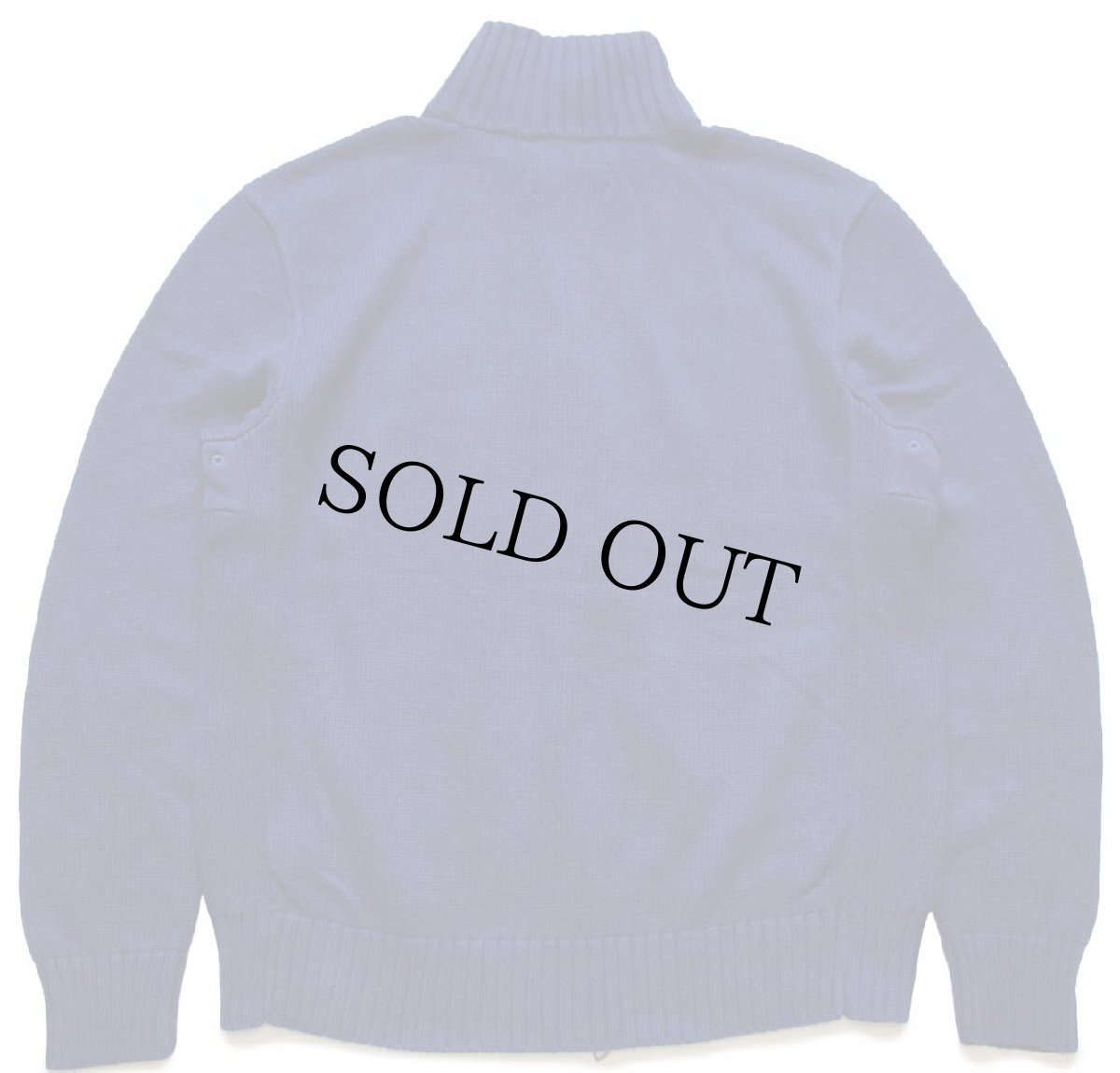 画像2: 00s ポロ ラルフローレン ワンポイント ハイネック フルジップ コットンニット セーター 濃青 M (2)