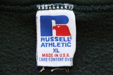 画像4: 90s USA製 RUSSELLラッセル 無地 ハイネック ハーフジップ スウェット 深緑 XL★ブランク (4)