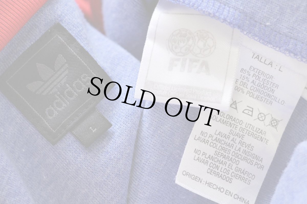 画像4: 00s adidasアディダス トレフォイル FIFA W杯 フランス代表 FFF ロゴ刺繍 ツートン ハイネック トラックジャケット 青×赤 L★ジャージ (4)