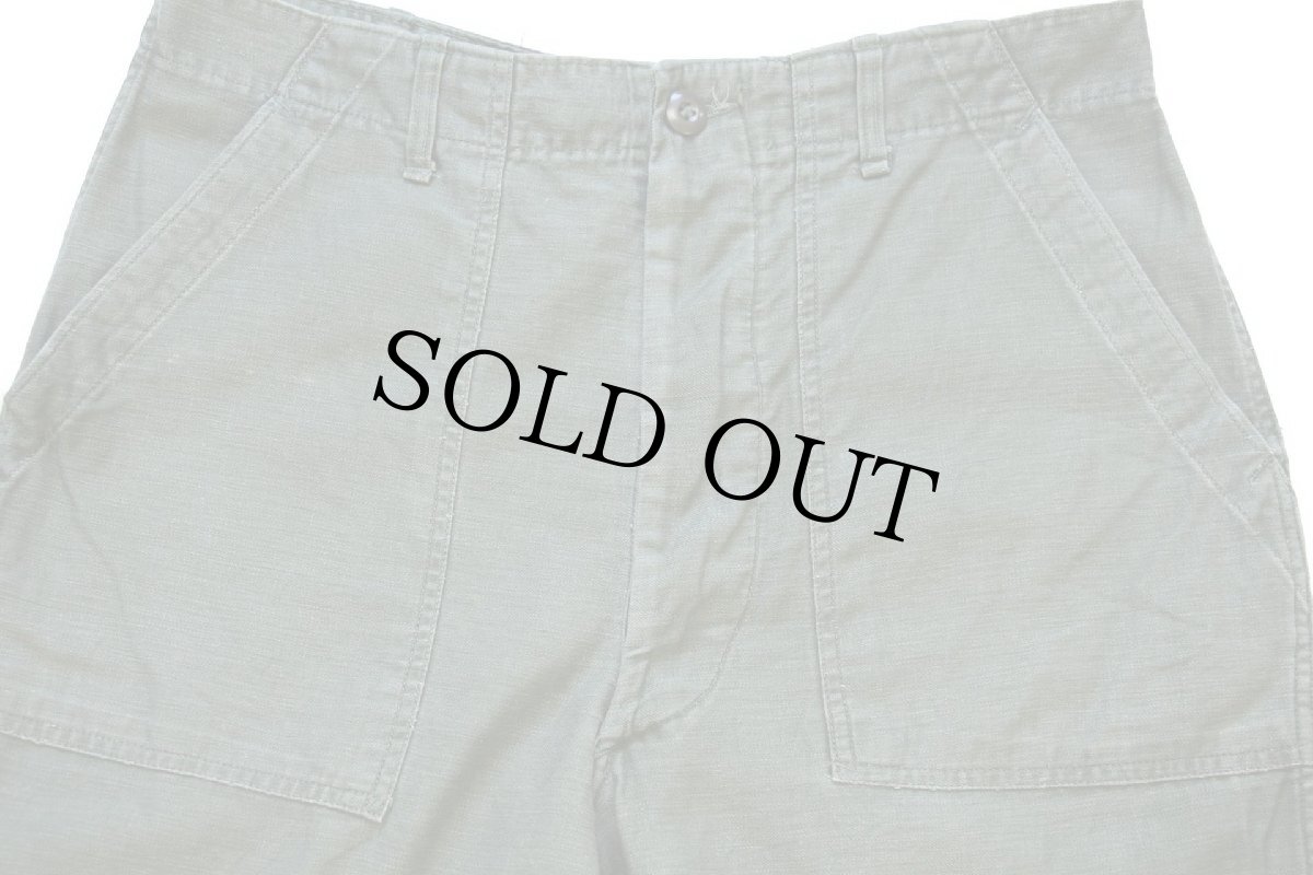 画像4: 60s 米軍 U.S.ARMY コットンサテン ユーティリティ ベイカーパンツ オリーブグリーン w34 L33★F (4)