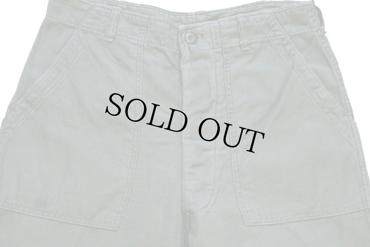 画像4: 60s 米軍 U.S.ARMY コットンサテン ユーティリティ ベイカーパンツ オリーブグリーン w34 L33★E (4)