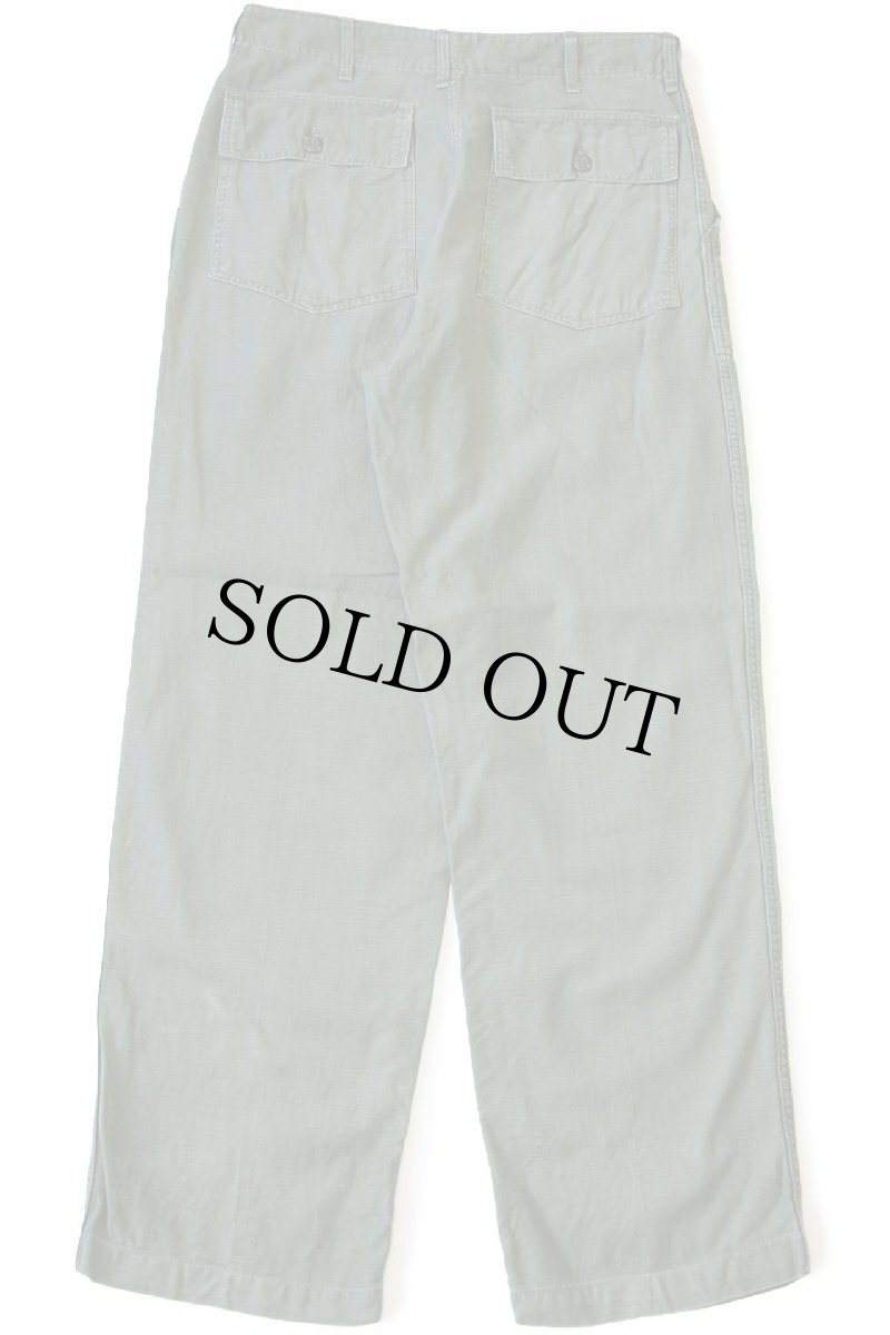 画像3: 60s 米軍 U.S.ARMY コットンサテン ユーティリティ ベイカーパンツ オリーブグリーン w34 L33★F (3)