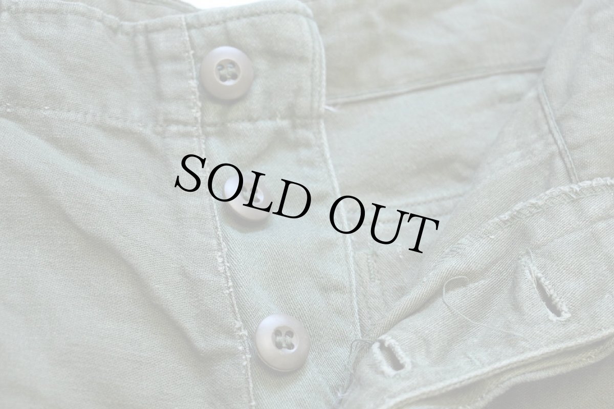 画像6: 60s 米軍 U.S.ARMY コットンサテン ユーティリティ ベイカーパンツ オリーブグリーン w33★D (6)