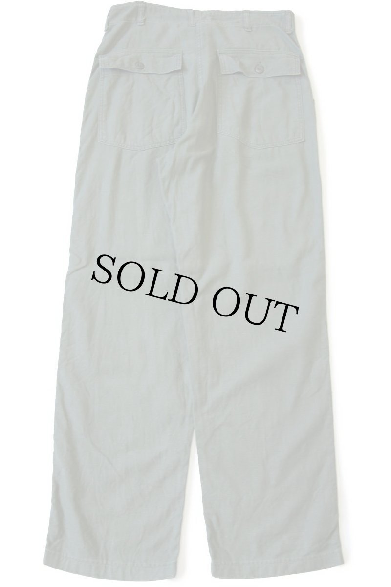 画像3: 60s 米軍 U.S.ARMY コットンサテン ユーティリティ ベイカーパンツ オリーブグリーン w34 L33★E (3)