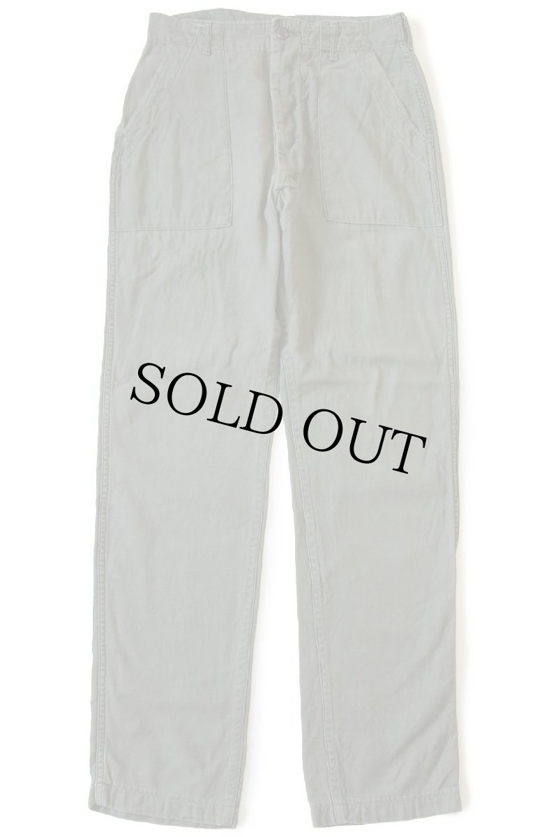 画像2: 70s 米軍 U.S.ARMY コットンサテン ユーティリティ ベイカーパンツ カスタム オリーブグリーン w32 L33★A (2)